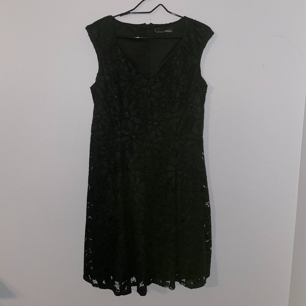 Chetta B Black Lace Dress Size 14 *115